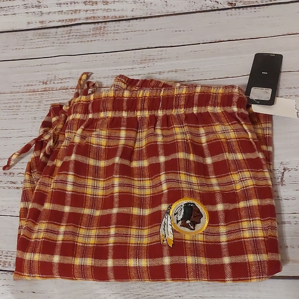 NWT Redskins NFL Team Plaid Pajama Pants - Red and Yellow
